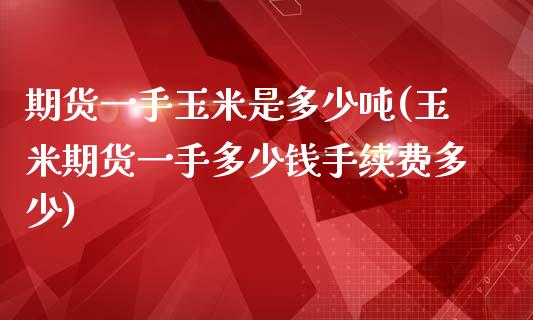 期货一手玉米是多少吨(玉米期货一手多少钱手续费多少)_https://gjqh.wpmee.com_期货新闻_第1张