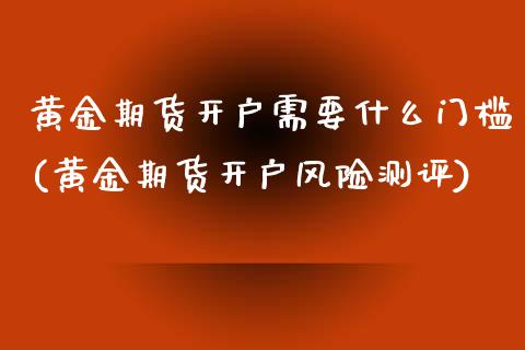 黄金期货开户需要什么门槛(黄金期货开户风险测评)_https://gjqh.wpmee.com_期货开户_第1张