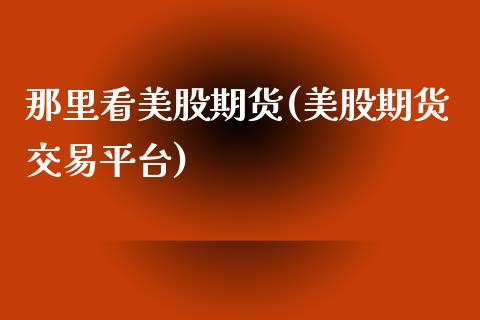 那里看美股期货(美股期货交易平台)_https://gjqh.wpmee.com_期货百科_第1张