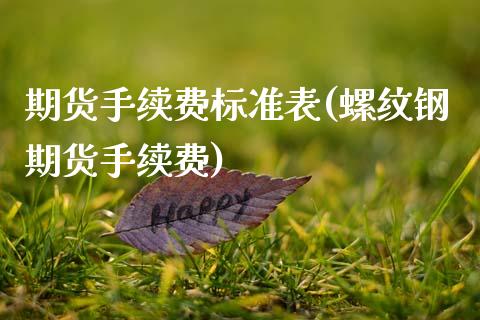 期货手续费标准表(螺纹钢期货手续费)_https://gjqh.wpmee.com_期货百科_第1张