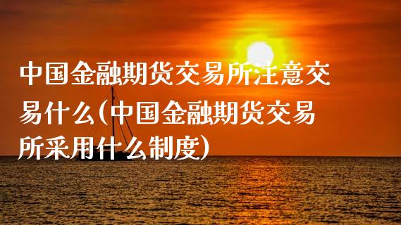 中国金融期货交易所注意交易什么(中国金融期货交易所采用什么制度)_https://gjqh.wpmee.com_期货平台_第1张