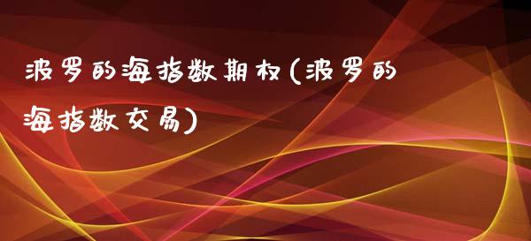 波罗的海指数期权(波罗的海指数交易)_https://gjqh.wpmee.com_国际期货_第1张