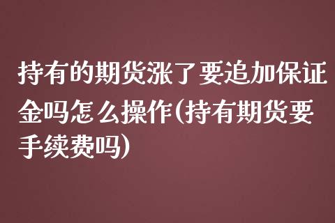 持有的期货涨了要追加保证金吗怎么操作(持有期货要手续费吗)_https://gjqh.wpmee.com_期货平台_第1张