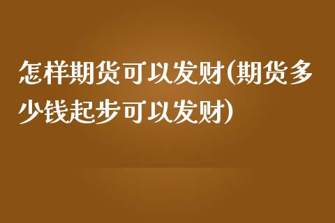 怎样期货可以发财(期货多少钱起步可以发财)_https://gjqh.wpmee.com_期货开户_第1张