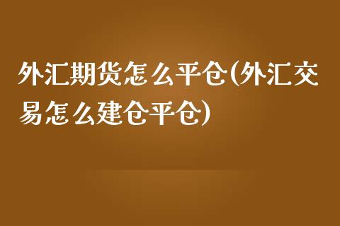 外汇期货怎么平仓(外汇交易怎么建仓平仓)_https://gjqh.wpmee.com_期货开户_第1张