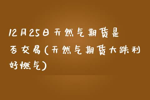 12月25日天然气期货是否交易(天然气期货大跌利好燃气)_https://gjqh.wpmee.com_期货开户_第1张