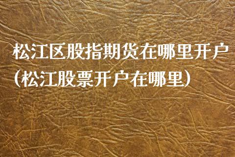 松江区股指期货在哪里开户(松江股票开户在哪里)_https://gjqh.wpmee.com_期货平台_第1张