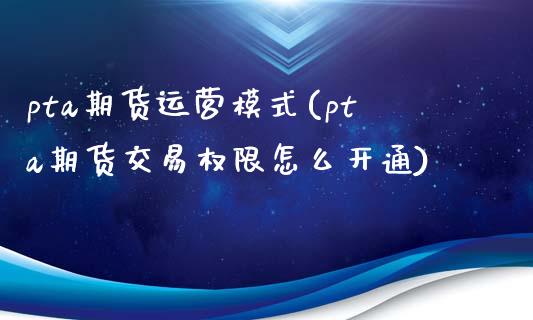 pta期货运营模式(pta期货交易权限怎么开通)_https://gjqh.wpmee.com_期货开户_第1张