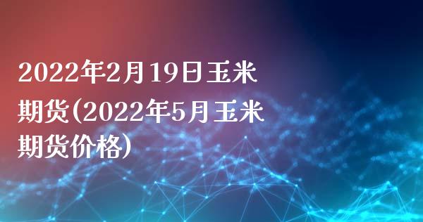 2022年2月19日玉米期货(2022年5月玉米期货价格)_https://gjqh.wpmee.com_期货百科_第1张