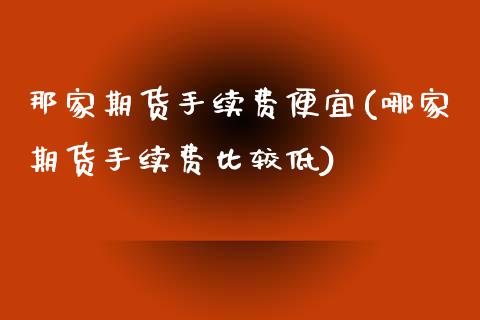 那家期货手续费便宜(哪家期货手续费比较低)_https://gjqh.wpmee.com_期货开户_第1张