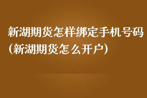 新湖期货怎样绑定手机号码(新湖期货怎么开户)_https://gjqh.wpmee.com_期货开户_第1张