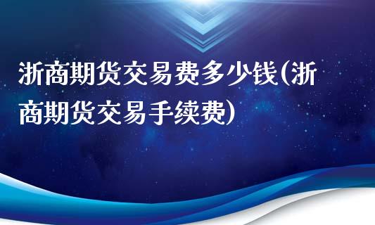 浙商期货交易费多少钱(浙商期货交易手续费)_https://gjqh.wpmee.com_期货百科_第1张