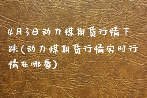 4月3日动力煤期货行情下跌(动力煤期货行情实时行情在哪看)_https://gjqh.wpmee.com_期货百科_第1张