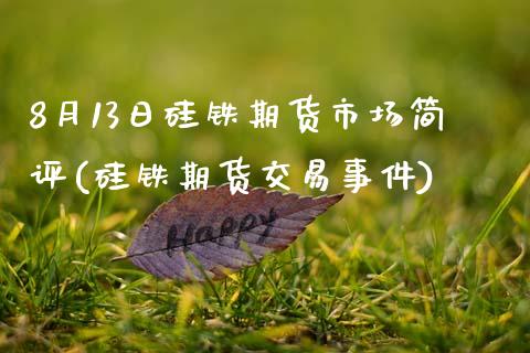 8月13日硅铁期货市场简评(硅铁期货交易事件)_https://gjqh.wpmee.com_期货百科_第1张