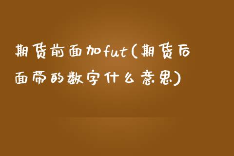 期货前面加fut(期货后面带的数字什么意思)_https://gjqh.wpmee.com_期货新闻_第1张