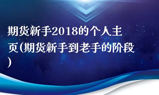 期货新手2018的个人主页(期货新手到老手的阶段)_https://gjqh.wpmee.com_国际期货_第1张