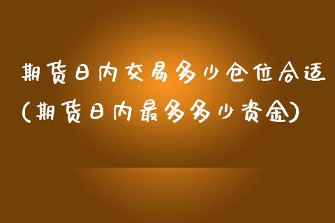 期货日内交易多少仓位合适(期货日内最多多少资金)_https://gjqh.wpmee.com_国际期货_第1张