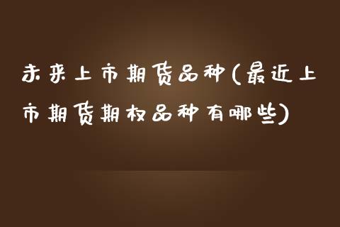 未来上市期货品种(最近上市期货期权品种有哪些)_https://gjqh.wpmee.com_国际期货_第1张