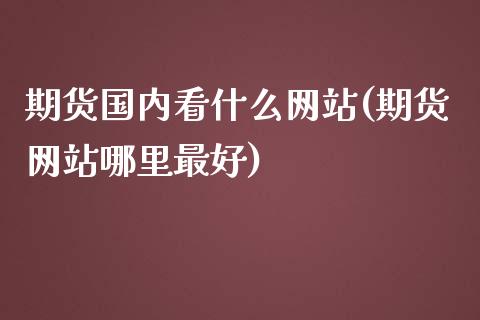 期货国内看什么网站(期货网站哪里最好)_https://gjqh.wpmee.com_国际期货_第1张