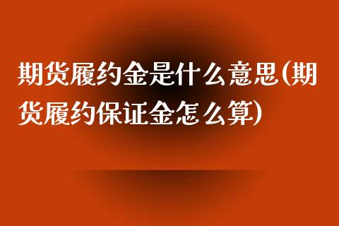 期货履约金是什么意思(期货履约保证金怎么算)_https://gjqh.wpmee.com_期货百科_第1张