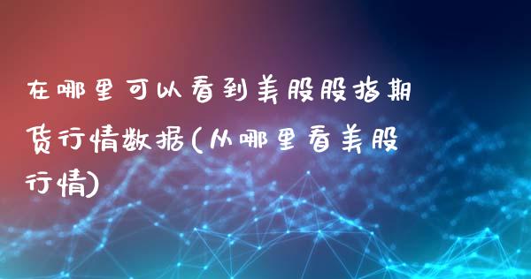 在哪里可以看到美股股指期货行情数据(从哪里看美股行情)_https://gjqh.wpmee.com_期货平台_第1张