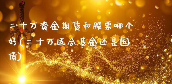 二十万资金期货和股票哪个好(二十万适合基金还是国债)_https://gjqh.wpmee.com_期货百科_第1张