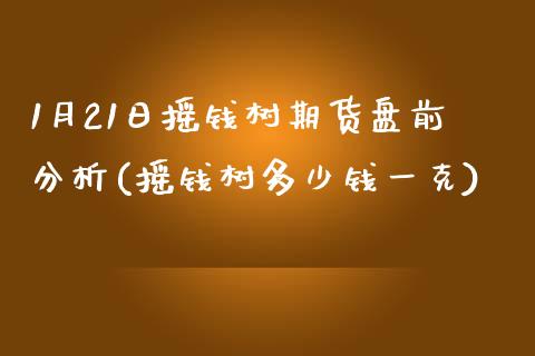 1月21日摇钱树期货盘前分析(摇钱树多少钱一克)_https://gjqh.wpmee.com_期货平台_第1张