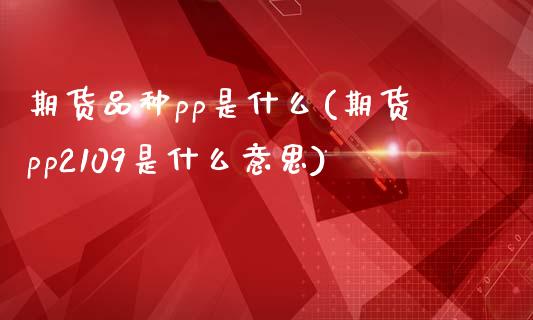 期货品种pp是什么(期货pp2109是什么意思)_https://gjqh.wpmee.com_期货百科_第1张