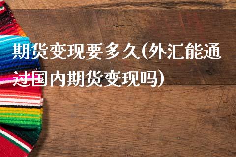 期货变现要多久(外汇能通过国内期货变现吗)_https://gjqh.wpmee.com_期货平台_第1张