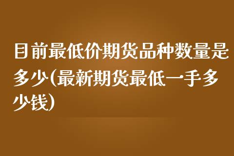 目前最低价期货品种数量是多少(最新期货最低一手多少钱)_https://gjqh.wpmee.com_期货百科_第1张