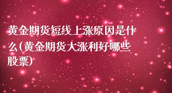 黄金期货短线上涨原因是什么(黄金期货大涨利好哪些股票)_https://gjqh.wpmee.com_期货平台_第1张