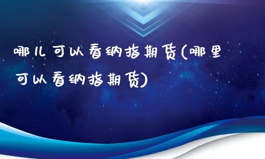 哪儿可以看纳指期货(哪里可以看纳指期货)_https://gjqh.wpmee.com_国际期货_第1张