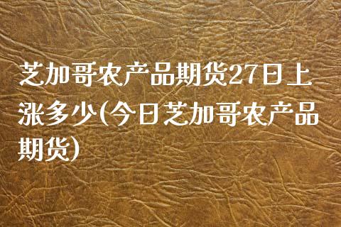 芝加哥农产品期货27日上涨多少(今日芝加哥农产品期货)_https://gjqh.wpmee.com_国际期货_第1张