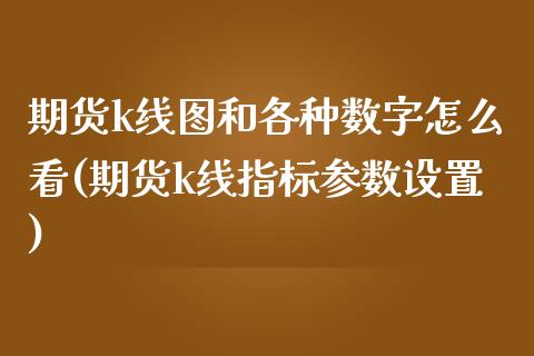 期货k线图和各种数字怎么看(期货k线指标参数设置)_https://gjqh.wpmee.com_期货平台_第1张