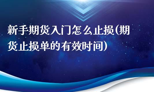 新手期货入门怎么止损(期货止损单的有效时间)_https://gjqh.wpmee.com_期货开户_第1张