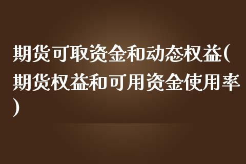 期货可取资金和动态权益(期货权益和可用资金使用率)_https://gjqh.wpmee.com_国际期货_第1张