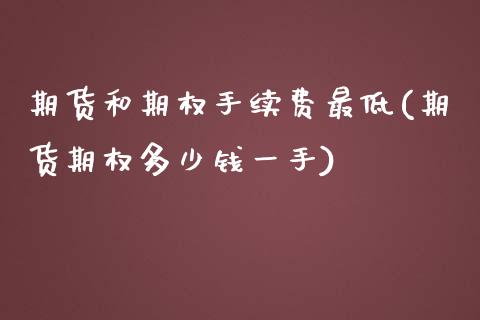 期货和期权手续费最低(期货期权多少钱一手)_https://gjqh.wpmee.com_期货平台_第1张