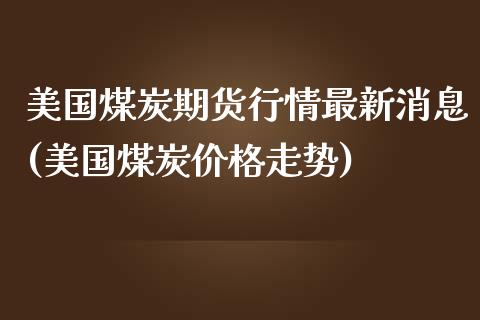 美国煤炭期货行情最新消息(美国煤炭价格走势)_https://gjqh.wpmee.com_期货开户_第1张