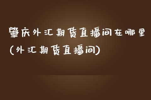 肇庆外汇期货直播间在哪里(外汇期货直播间)_https://gjqh.wpmee.com_期货新闻_第1张