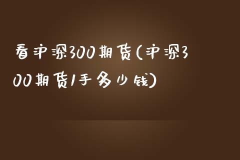 看沪深300期货(沪深300期货1手多少钱)_https://gjqh.wpmee.com_期货百科_第1张