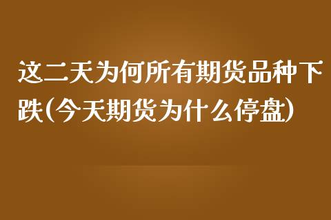 这二天为何所有期货品种下跌(今天期货为什么停盘)_https://gjqh.wpmee.com_期货开户_第1张