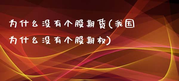 为什么没有个股期货(我国为什么没有个股期权)_https://gjqh.wpmee.com_国际期货_第1张