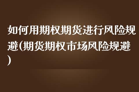 如何用期权期货进行风险规避(期货期权市场风险规避)_https://gjqh.wpmee.com_国际期货_第1张