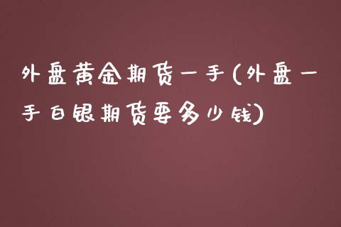 外盘黄金期货一手(外盘一手白银期货要多少钱)_https://gjqh.wpmee.com_期货平台_第1张