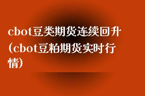 cbot豆类期货连续回升(cbot豆粕期货实时行情)_https://gjqh.wpmee.com_期货平台_第1张