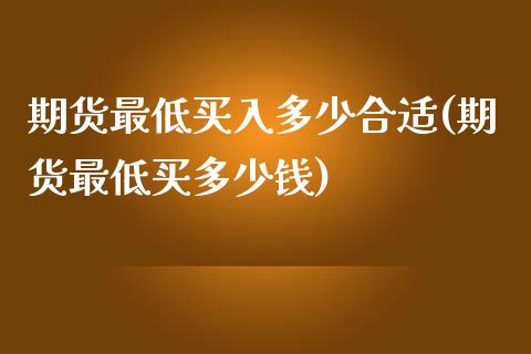 期货最低买入多少合适(期货最低买多少钱)_https://gjqh.wpmee.com_国际期货_第1张