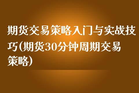 期货交易策略入门与实战技巧(期货30分钟周期交易策略)_https://gjqh.wpmee.com_期货平台_第1张