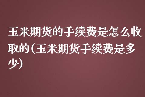 玉米期货的手续费是怎么收取的(玉米期货手续费是多少)_https://gjqh.wpmee.com_期货新闻_第1张