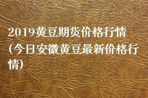 2019黄豆期货价格行情(今日安徽黄豆最新价格行情)_https://gjqh.wpmee.com_国际期货_第1张