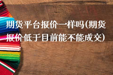 期货平台报价一样吗(期货报价低于目前能不能成交)_https://gjqh.wpmee.com_期货新闻_第1张